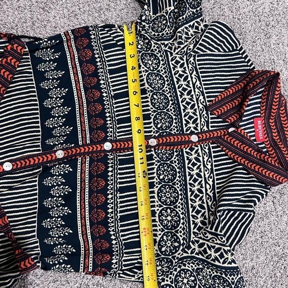 Rubyyaya Noida Maxi Dress Black Red Button Front Collared Full Sleeve Size Small - Picture 13 of 16